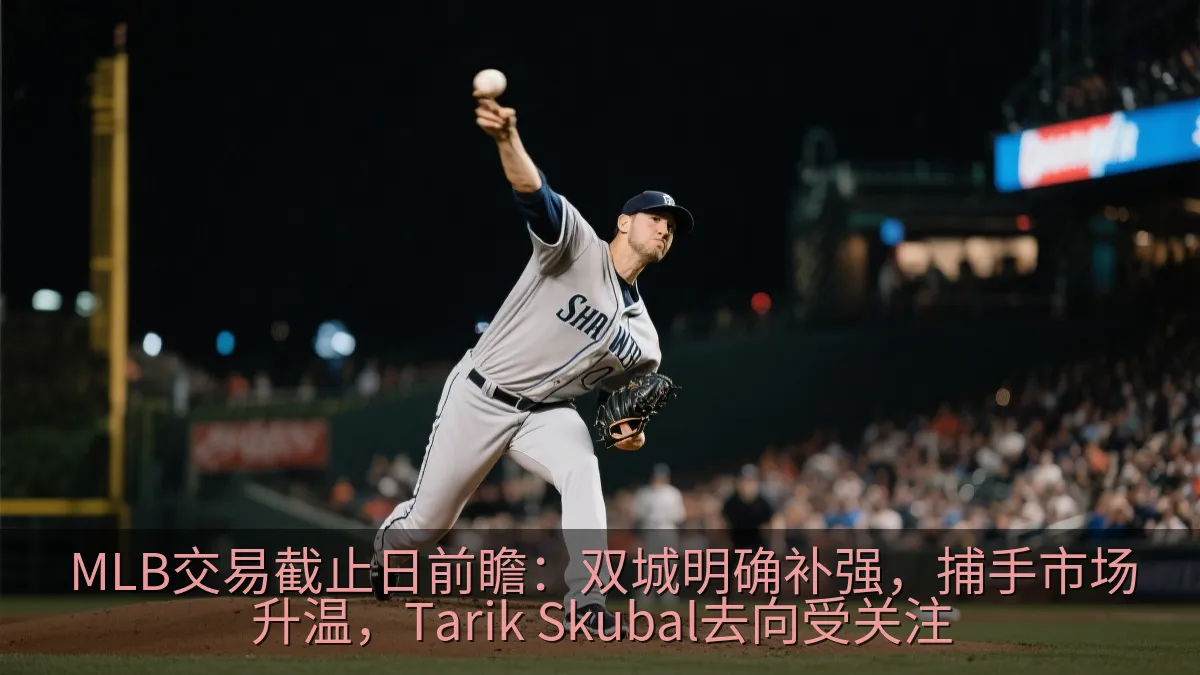 职业棒球王牌投手在夜间球场投球的画面
